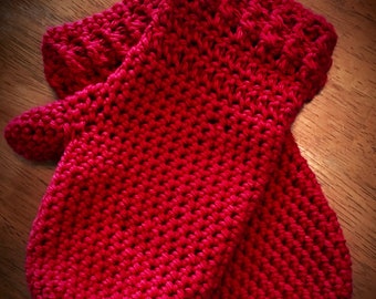 Handmade Crochet Cotton Mittens - Adult Sizes