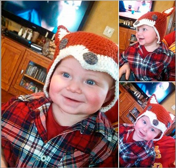Handmade Crochet Fox Hat: Acrylic Winter Beanie - Etsy