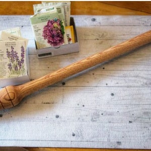 Garden Dibbler - Garden Tool - Assistive Device - Hand Turned Oak Wood - Handcrafted Garden Tool - Gift For Mom - Father s Day - Mothers Day