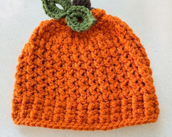Pumpkin Hat - Crochet Pumpkin Beanie - Crochet Baby Hat - Crochet Pumpkin Child Hat -  Pumpkin Adult Hat