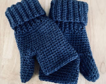 Crochet Fingerless Gloves: Acrylic Knit Wrist Warmers