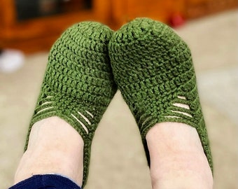 Handmade Crochet Ballet Slippers: Soft Acrylic Women's Shoes