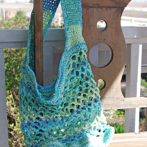 Crochet Market Bag - COLOR CHOICES AVAILABLE - Cotton Tote - Beach Bag - Mesh Bag - Produce Bag - Reusable Grocery Bag- Made To Order