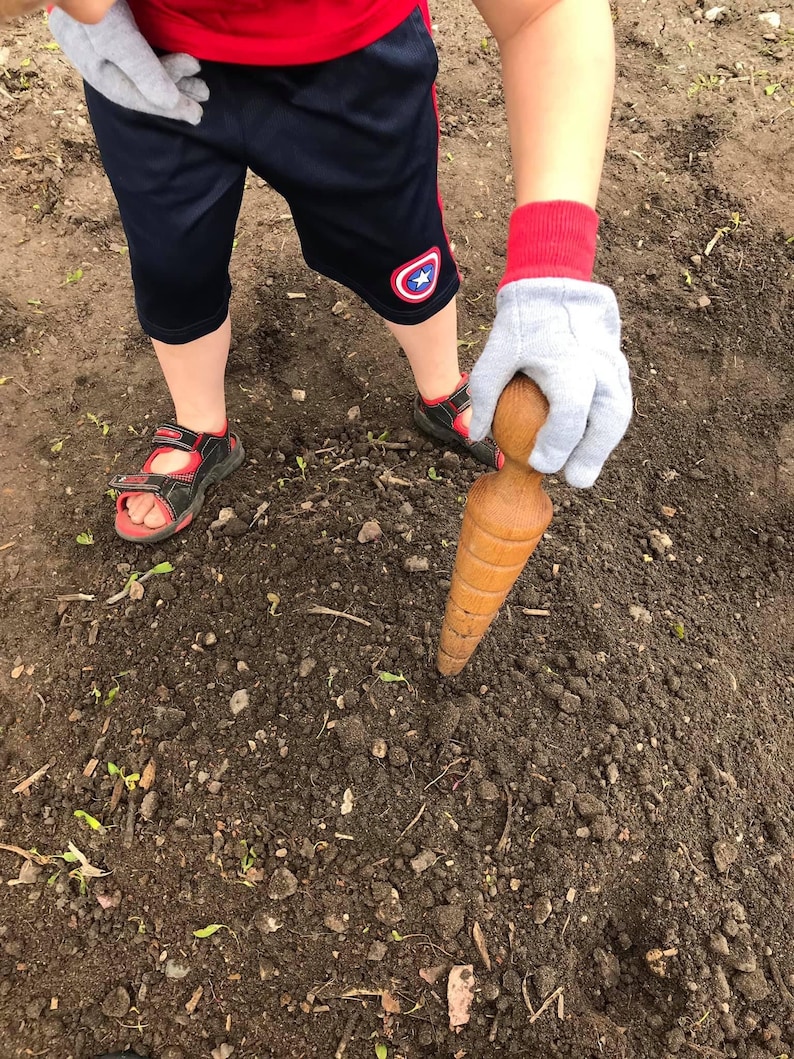 Fête des Mères Planteur de jardin Planteur Planteur Bois de chêne tourné à la main Outil de jardinage artisanal Cadeau pour maman Jardin de printemps Outils image 6