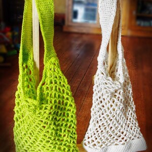 Crochet Market Bag - COLOR CHOICES AVAILABLE - Cotton Tote - Beach Bag - Produce Bag - 100% Cotton - Mesh Bag- Reusable Grocery Bag
