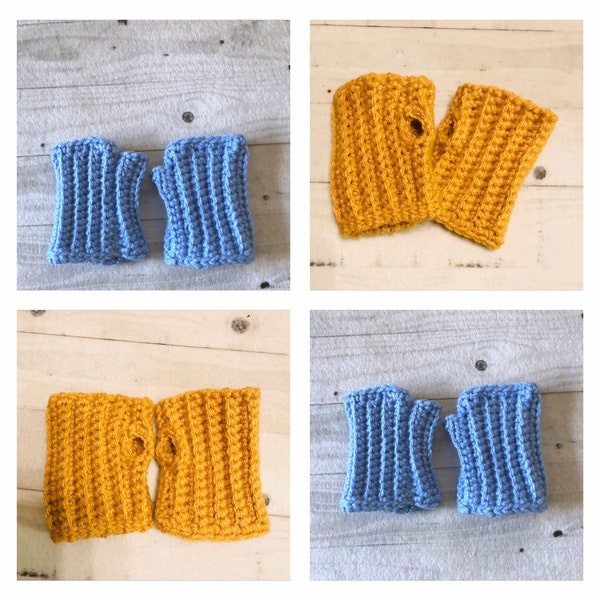 Crochet Baby And Toddler Fingerless Mitts -  Crochet Baby Fingerless Gloves -  - Handmade