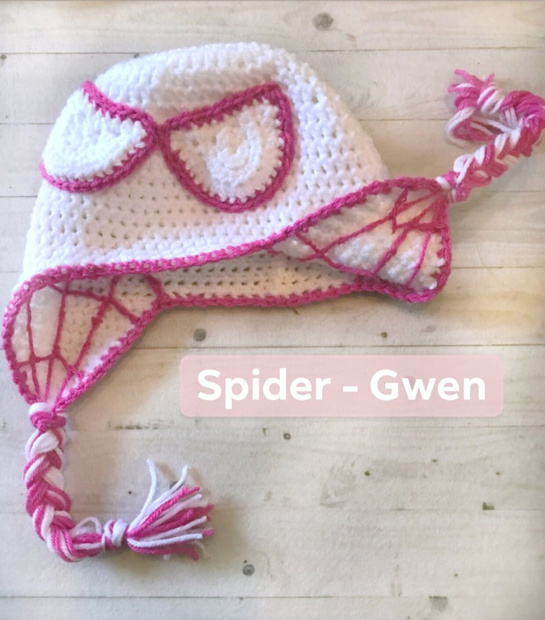 Crochet Baby Hat Spider Gwen Crochet Hat Spider Woman Spider Gwen Beanie Superhero Hat Crochet Beanie Back To School image 1