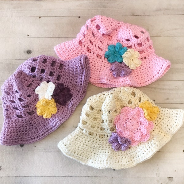 Crochet Summer Spring Sunhat Baby - Baby Crochet Spring Hat - Summer Hat - Crochet Easter Hat - Baby Easter Hat - Acrylic Or Cotton