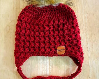 Crochet Pom Winter Hat: Made-to-Order Acrylic Yarn Beanie