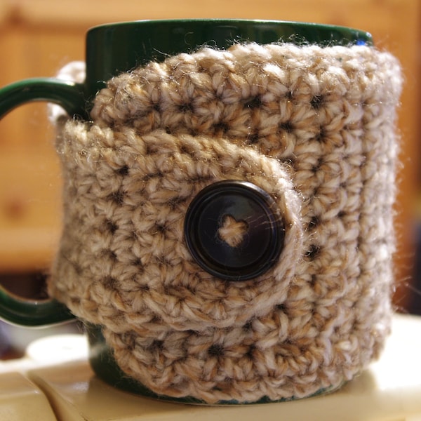 Crochet Coffee Cup Cozy - See Variety Of Tweed Colors Available - Stocking Stuffer - Back To School- Handmade Crochet