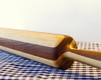 Handcrafted Maple And Walnut Rolling Pin - Wedding Gift - 20 Inchs Total Length - Mothers Day Gift - Gift For Mom