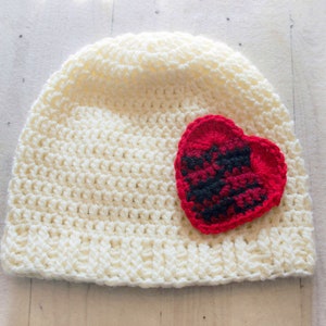 Crochet Valentine Heart Beanie Crochet Baby To Adult Hat Beanie Baby Heart Beanie Womens Heart Beanie Heart Hat Valentine Hat image 3
