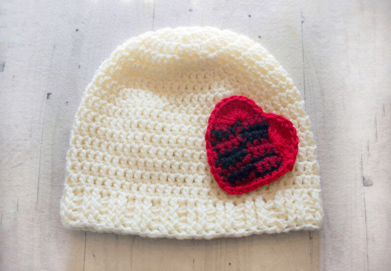 Crochet Valentine Heart Beanie Crochet Baby To Adult Hat Beanie Baby Heart Beanie Womens Heart Beanie Heart Hat Valentine Hat image 3