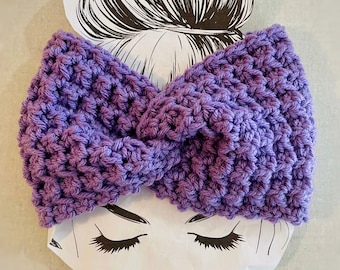 Crochet Twisted Ear Warmer: Acrylic Spring Headband