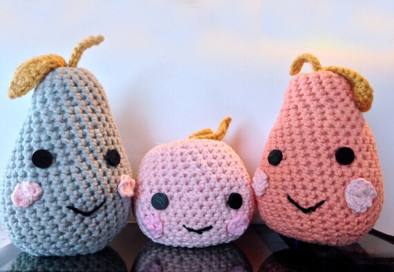 Crochet Amigurumi Fruit Apple Pear Crochet Decoration | Etsy