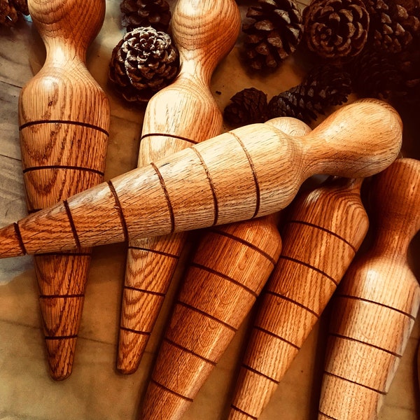 Hand Turned Oak Garden Dibbler,  Made To Order : Heirloom Planting Tool