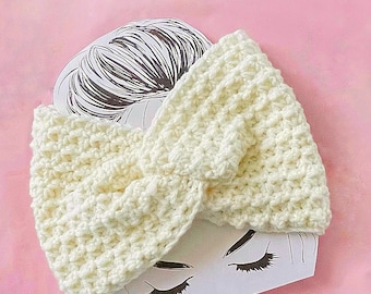 Crochet Twisted Ear Warmer: Acrylic Headband, Multiple Sizes