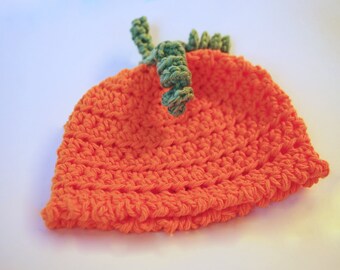 Crochet Baby Hat - Crochet Beanie - Crochet Baby Pumpkin Beanie - Pumpkin Hat - Crochet Pumpkin Beanie - Baby And Toddler -  - Halloween