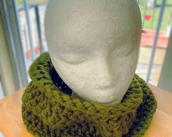 Bulky Crochet Wool Blend Cowl - Chunky Infinity Scarf