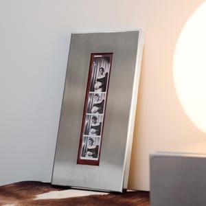 Stainless Steel Photobooth Frame, Metal Photo Strip Frame, Custom Opening Size & Mat Options, Modern Wall Decor