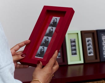 Custom Photobooth Strip Frame (5.5x11"), Personalized Photo Frame, Custom Mat Opening, Monochrome Picture Frame, Gallery Wall Decor
