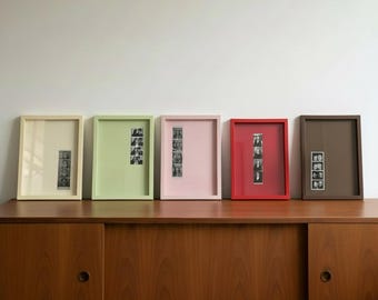 Cornice per foto personalizzata (9x13"), apertura decentrata, cornice per foto personalizzata, cornice moderna monocromatica, decorazione da parete per galleria