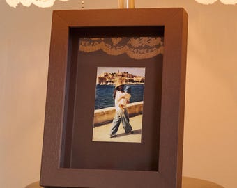 Custom Polaroid Photo Frame (6x8"): Monochrome Instax Frame / Choose Your Instax Photo Corner / Minimalist Gallery Wall
