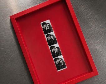 Custom Photobooth Strip Frame (9x13"), Monochrome Modern Picture Frame, Gallery Wall Decor