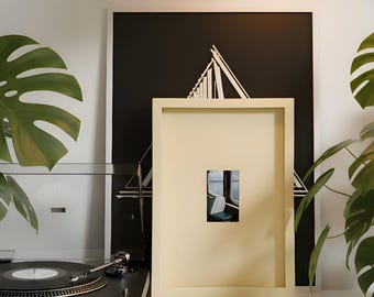 Cornice monocromatica (9"x13") / Scegli il colore della cornice, la dimensione dell'apertura del passepartout e la posizione