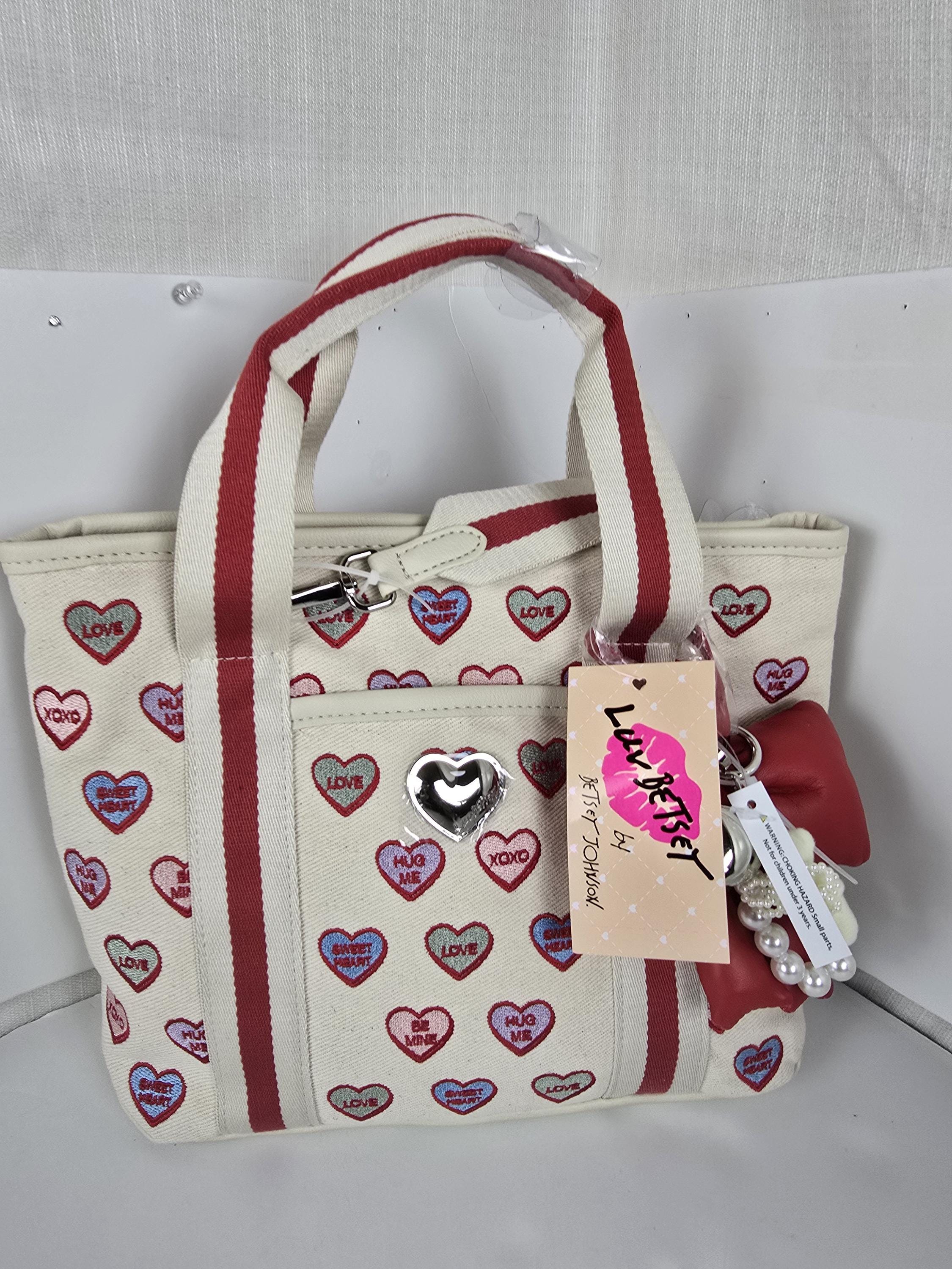 Luv Betsey Johnson Backpack Travel White Roses Black‎ Stripe Hearts Stars NEW BETSEY ♥️ JOHNSON. RAINBOW LUV BETSEY | Mercari main image 2