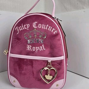 juicy couture velour mini backpack Amazon.com | Purse for Women, Logo Backpack with Front Zip Pocket, Top Handle & Adjustable Straps (Chocolate) juicy couture velour bag purse