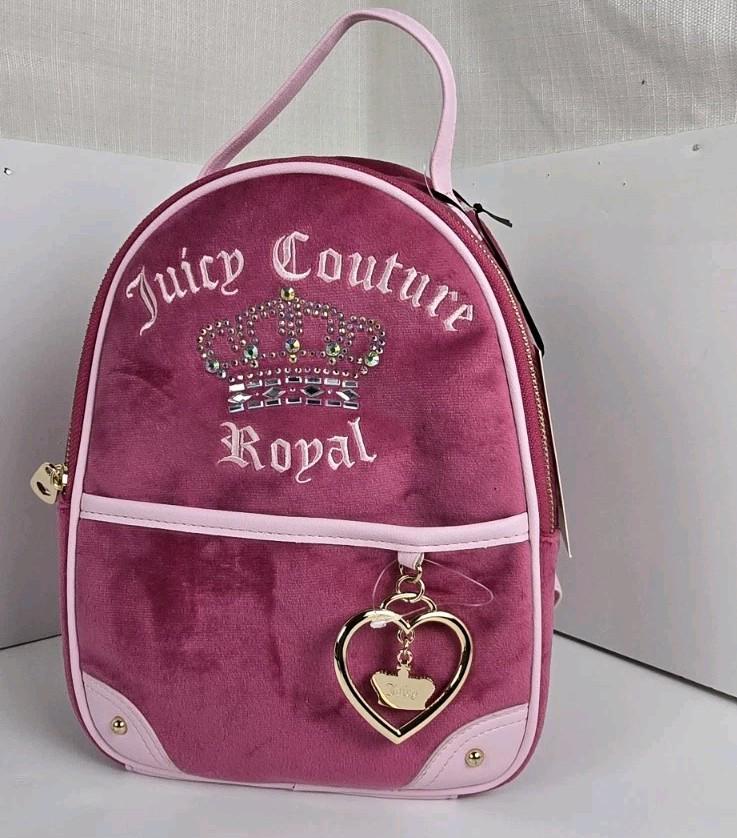 Juicy Couture Velour Backpack Y2K Raspberry – Gold Hardware  display picture 1