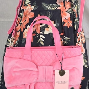 Juicy Couture Y2K Pink Lemonade Crossbody Satchel Bow Shoulder Purse Bag