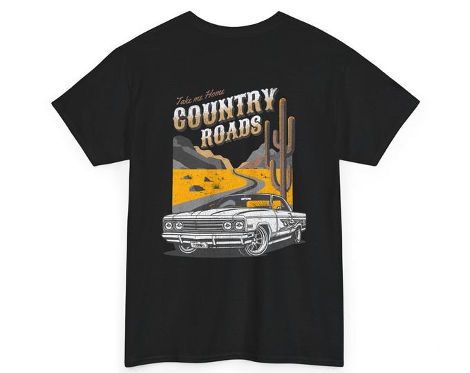 Take Me Home Country Roads Unisex Heavy Cotton Tee-Mens Graphic T Shirt, Mens Racing T Shirts, WV Tees,