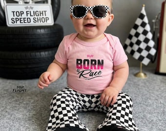 Born To Race Infant Fine Jersey Bodysuit-Girls Baby Racing Onesie, Baby Shower, Baby Girl Onesie, Baby girl racing bodysuit