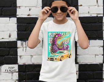 Tokyo After Dark Kids Heavy Cotton™ Tee-Kids Racing T Shirt, Boys Graphic Racing Tees, Japanese Racing