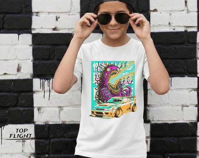 Tokyo After Dark Kids Heavy Cotton™ Tee-Kids Racing T Shirt, Boys Graphic Racing Tees, Japanese Racing