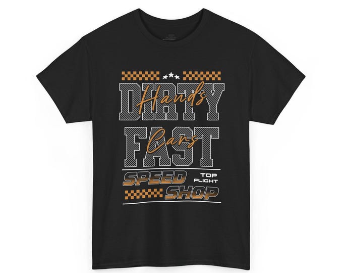 Dirty Hands Fast Cars TFW Speed Shop Unisex Heavy Cotton Tee-Racing T Shirts, Blue Collar, Stree Racing, Mens Graphic Tee