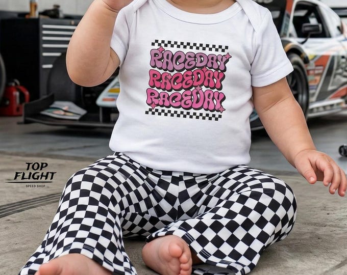 RaceDay Infant Fine Jersey Bodysuit-Baby Girl Racing Onesie, Racing Onesie, Racing gifts, Racing Baby Shower
