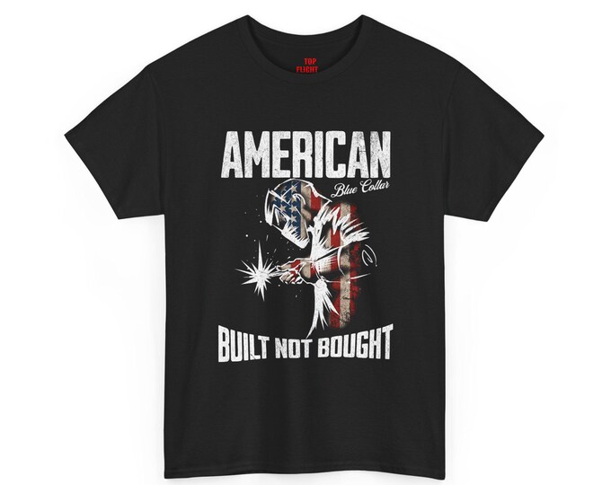 American Welder T-Shirt, Blue Collar USA Patriotic Tee