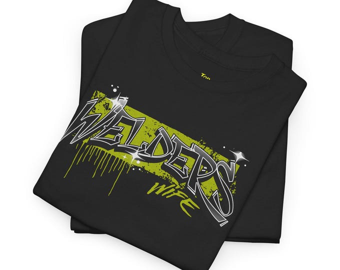 Welders Wife Unisex Heavy Cotton Tee-Blue Collar Wife, Womens Graphic T Shirts, Welding, Welders T Shirts,