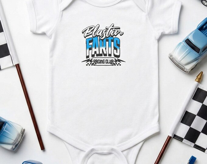 Blastin Farts Infant Fine Jersey Bodysuit-Boys Racing Onesie, Boys Racing Bodysuit, Boys Baby shower gifts,