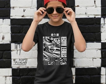 Street Racer Kids Heavy Cotton™ Tee-Kids Graphic Street Racing T Shirt, Japanese street racing tees, kids racing t shirt