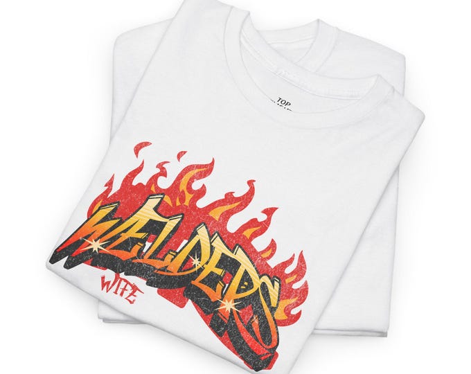 Welders Wife Unisex Heavy Cotton Tee-Welding Shirts for women, Womens Graphic Tees, Blue Collar Wife