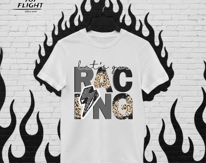 Let's Go Racing Leopard T Shirt-Girls Racing, Graphic T shirts for kids