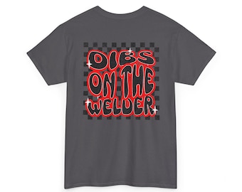 Dibs On The Welder Unisex Heavy Cotton Tee-Welders wife, blue collar wife, womens graphic tees