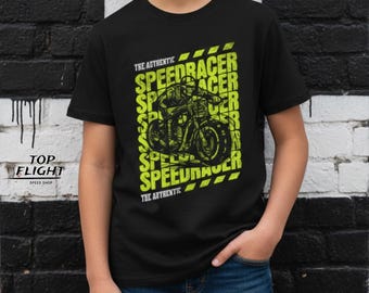 Authentic Speedracer Kids Heavy Cotton™ Tee-Boys Racing T Shirts, Boys Graphic Racing Tee, Moto Tees for Boys