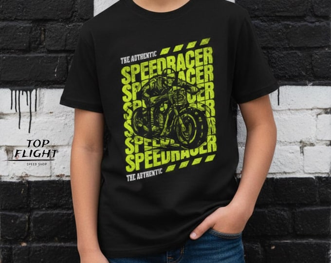 Authentic Speedracer Kids Heavy Cotton™ Tee-Boys Racing T Shirts, Boys Graphic Racing Tee, Moto Tees for Boys