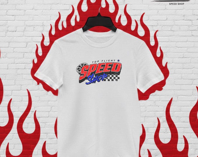 Top Flight Speed Shop Kids Heavy Cotton™ Tee-Boys Racing T Shirt, Boys Racing Tees, Race Track T Shirt