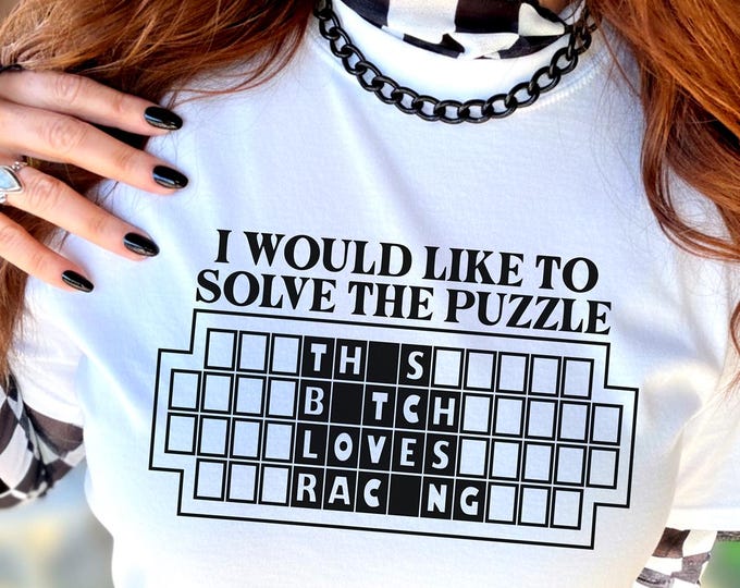 This Bitch Loves Racing Unisex Heavy Cotton Tee-Womens racing t shirts, womens graphic tees, racing tees